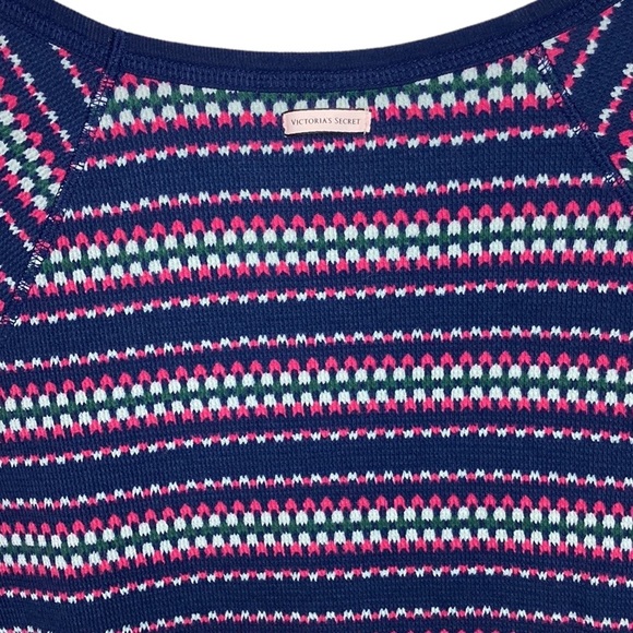 NEW Victoria's Secret Blue 2 Piece Knit  Pajama Set - Picture 9 of 16